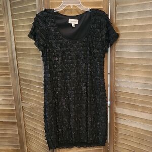 Black Ruffled Dress by Connected Apparel